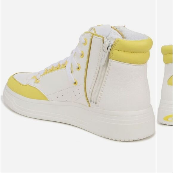 Yellow and White High-Top Sneakers - Picture 9 of 11